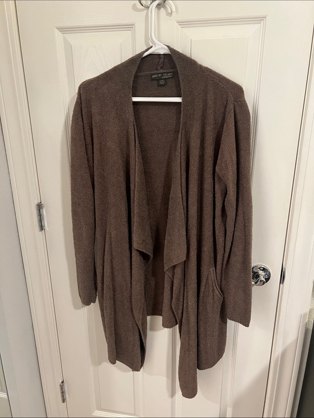 Barefoot Dreams Brown Cozy Open-Front Drape Cardigan